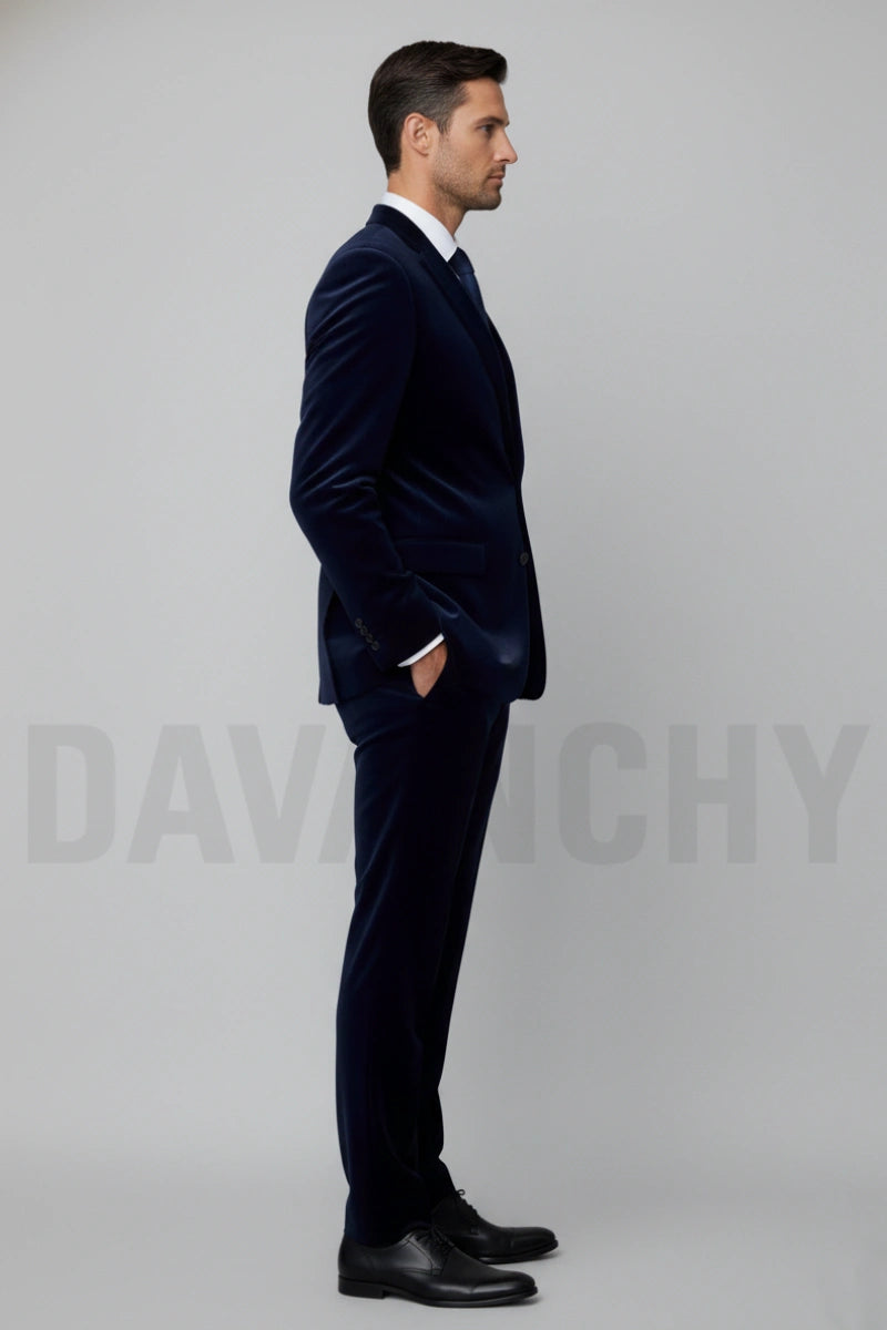 men’s formal velvet outfit-Side