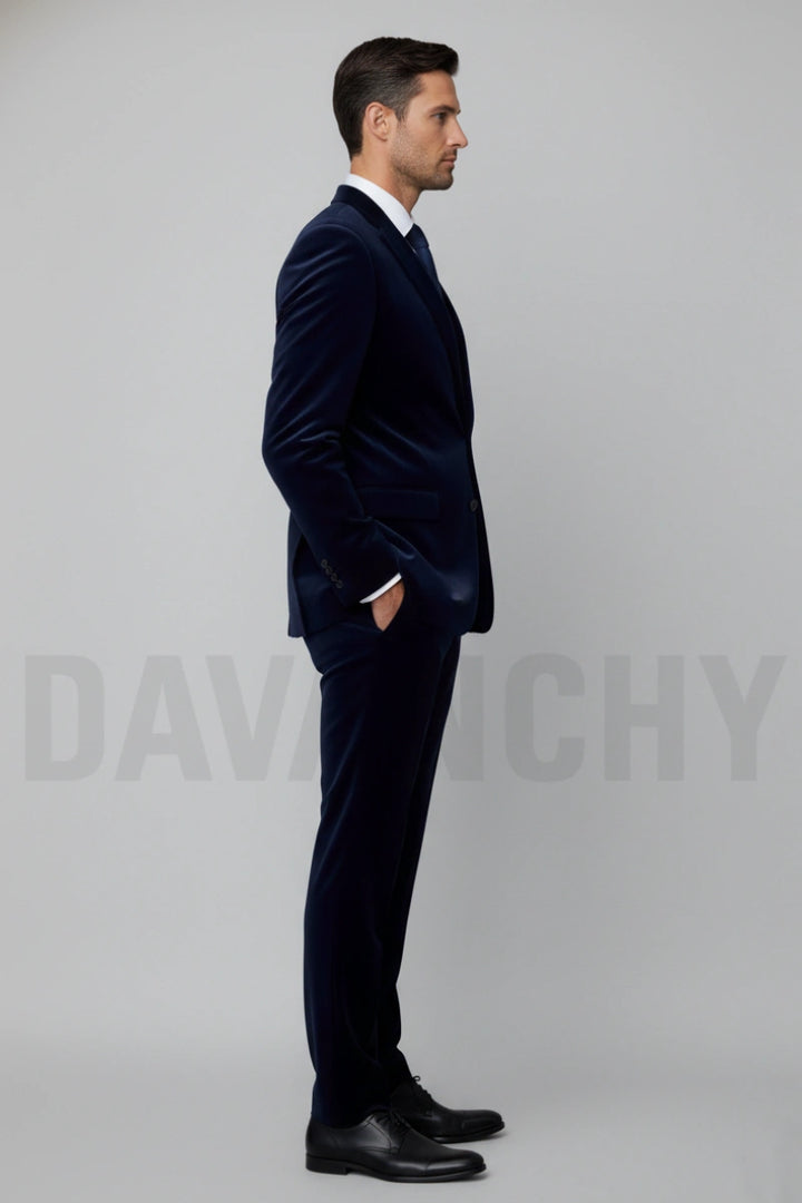 men’s formal velvet outfit-Side