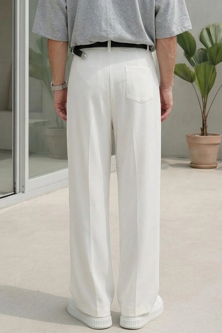 Men Off White Party Wear Pants (Back)