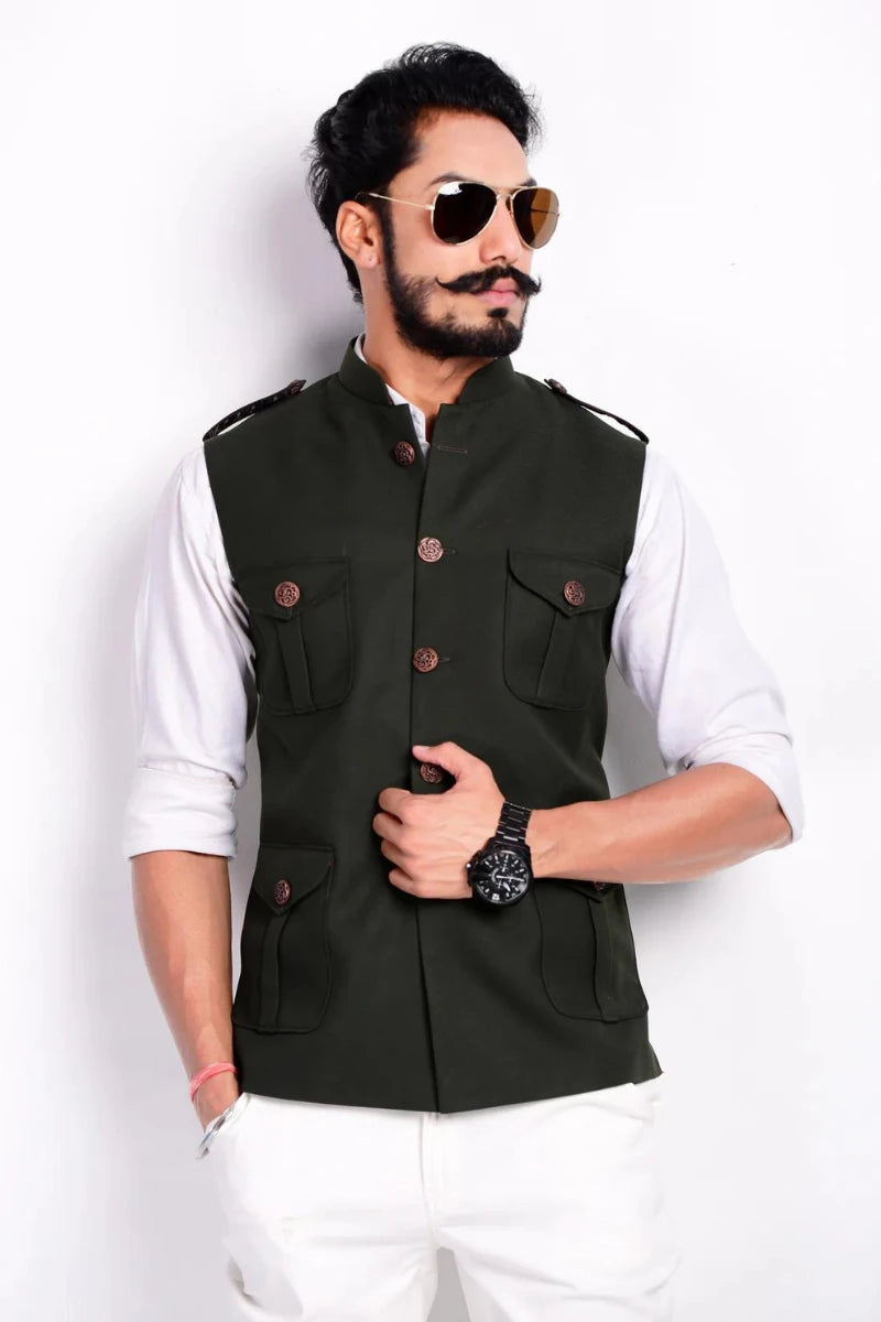 classic-olive-green-half-jodhpuri-jacket-davanchy