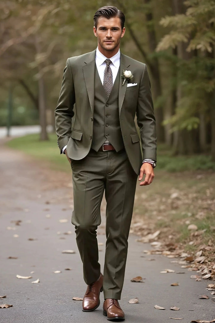 men-trendy-olive-green-suit-groom-wedding-suit-prom-suit-custom-suit