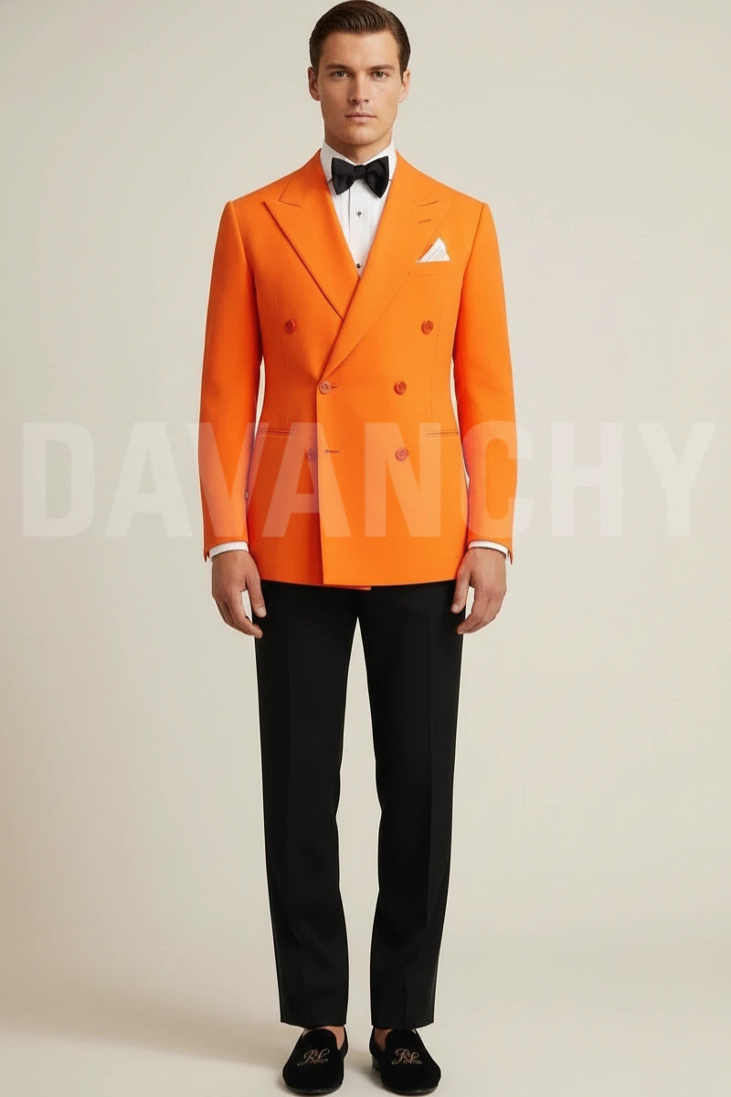 Orange suit men wedding-Front