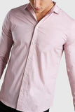 Men Party Wear Shirt Wedding Shirt Full Sleeve Shirt Pink DaVanchy