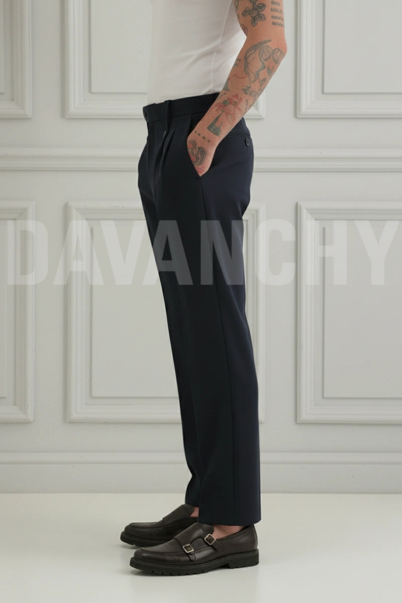 Navy Blue Formal Pant for Men's (Side)