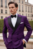 Men Tuxedo Suit Purple Two Piece Suit Double Breasted Wear DaVanchy 