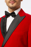 Men Double Breasted Tuxedo Suit Red Suit Wedding Suit Red DaVanchy 