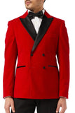 Men Double Breasted Tuxedo Suit Red Suit Wedding Suit Red DaVanchy 