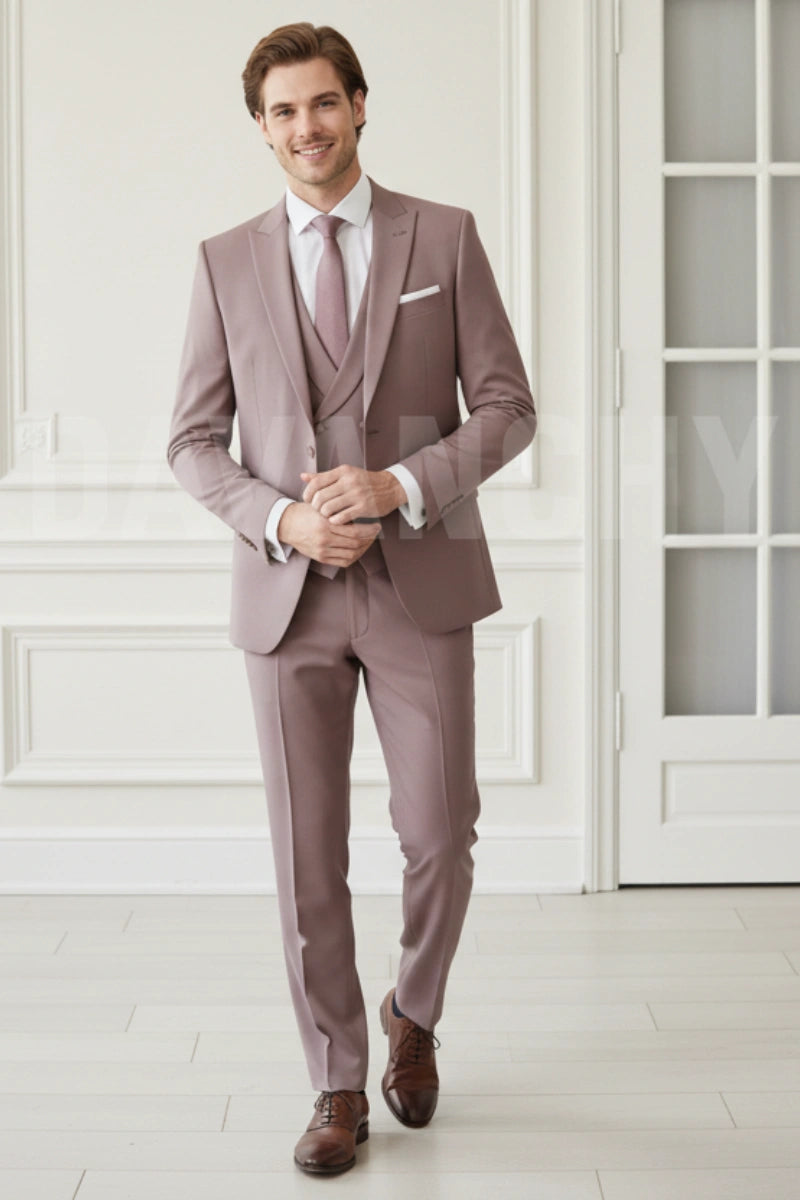 Double breasted vest wedding suit men-Front