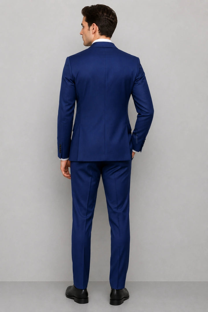 Premium Royal Blue Formal Two Piece Suit-Back