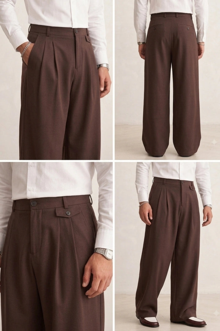 Rust Wide Leg Formal Trouser (Collage)