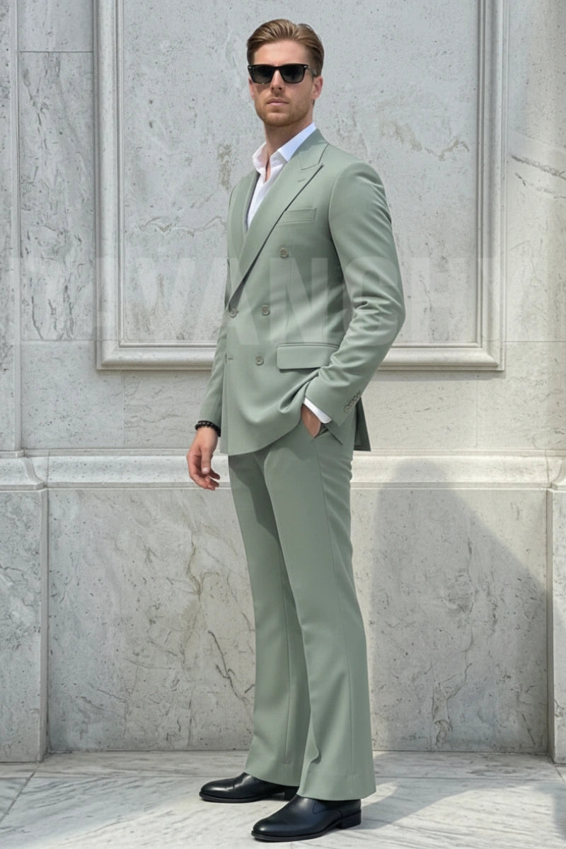 Elegant men's formal suit tailored fit-Side