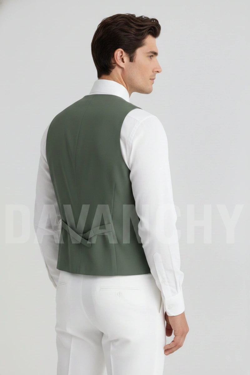 Men Premium Double Breasted Waistcoat-Back