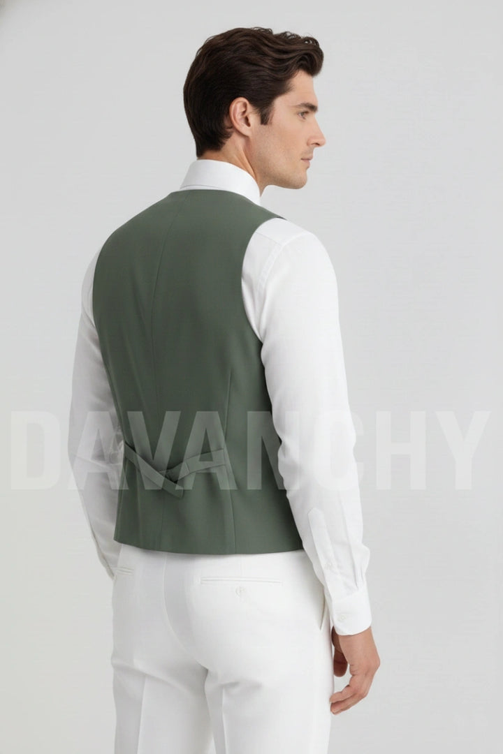 Men Premium Double Breasted Waistcoat-Back