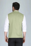 Men Half Jacket Ethnic Wear Traditional Wedding Jacket Green DaVanchy