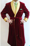 Winter Velvet Maroon Jacket Smoking Long Jacket Dinner Jacket Gift Him