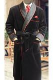 Men Smoking Jacket Winter Gift Christmas Jacket Velvet Black DaVanchy