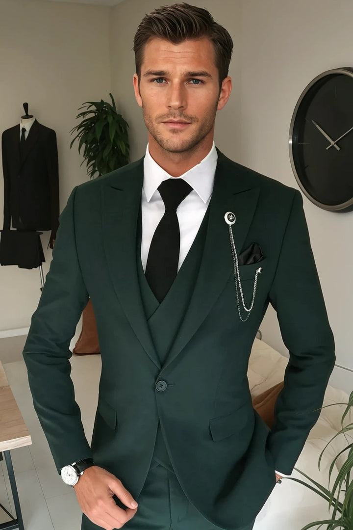 Men Bespoke Three Piece Suit Custom Made Suit Best Men Wedding Suit