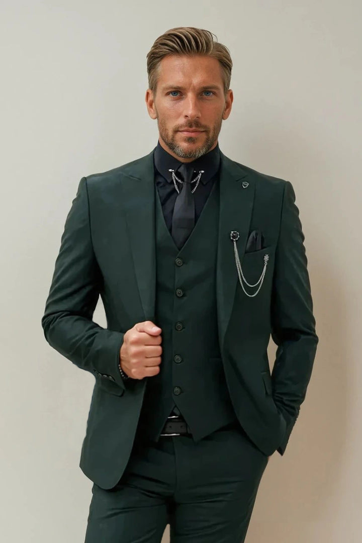 Custom teal green reception outfit-Front