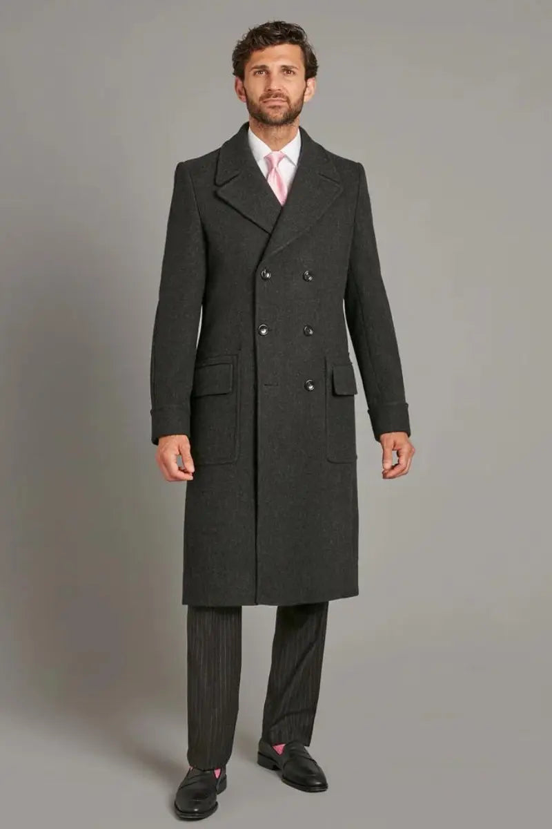 Overlong Coat Grey Winter Jacket Grey Tweed Coat Casual Coat DaVanchy