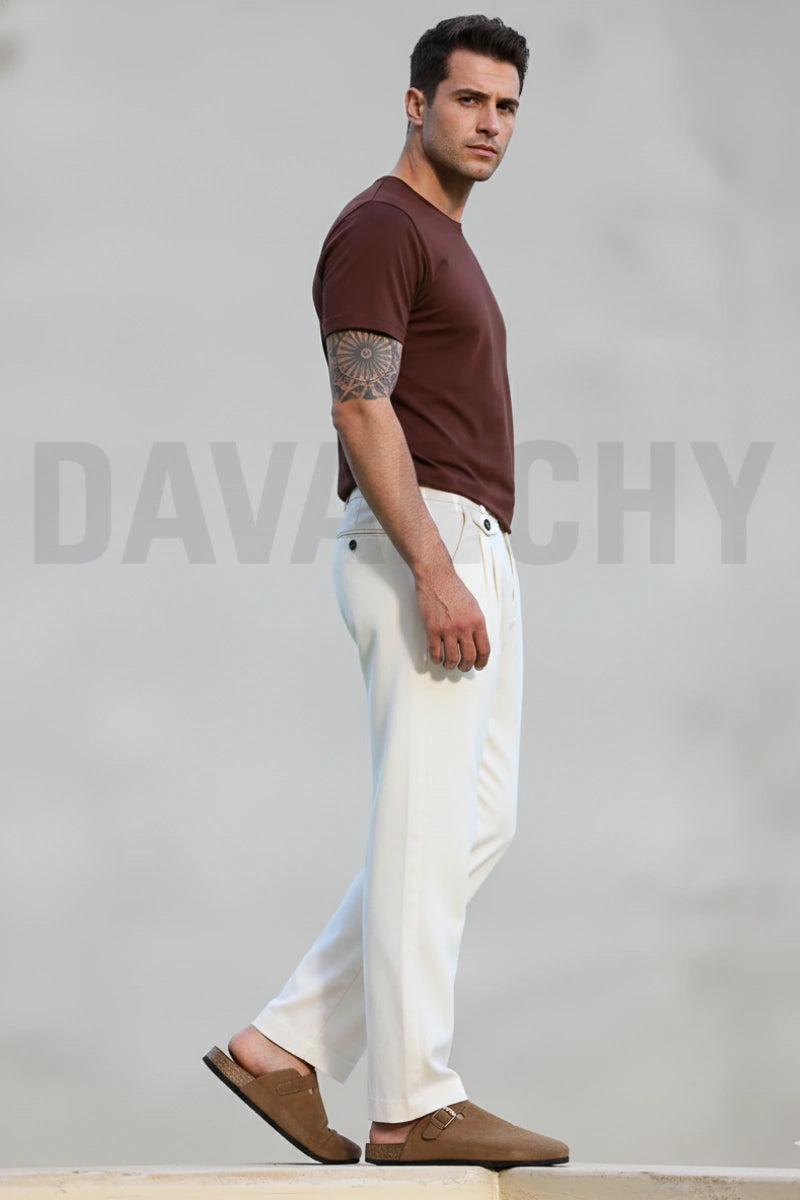 Premium tailored white pants-Side