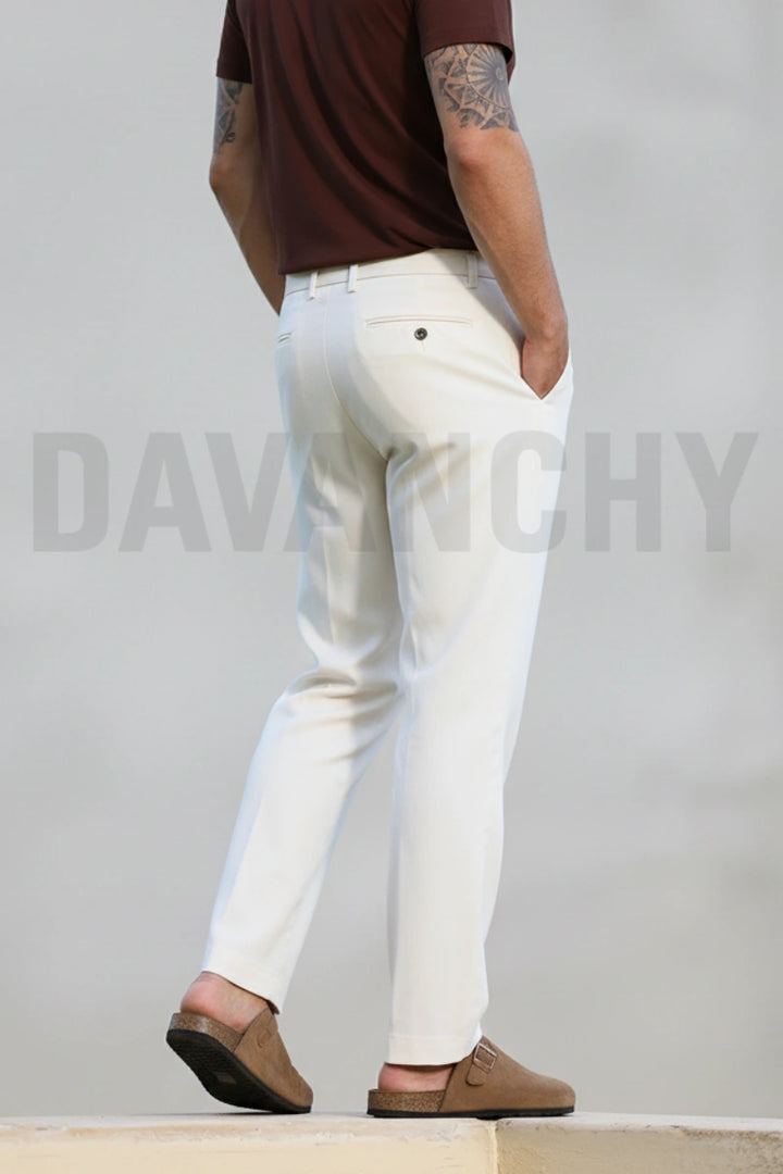 Stylish summer white pants for men-Side
