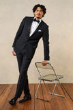 Men Black Suit Tuxedo Style Suit Wedding Tuxedo Suit Prom Wear DaVanchy 