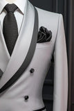 Grey Tuxedo Blazer Double Breasted Coat Wedding Blazer Grey DaVanchy