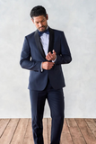 Wedding Suits for Men Navy Blue Tuxedo Prom Bespoke Wear Gift For Him