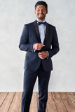 Wedding Suits for Men Navy Blue Tuxedo Prom Bespoke Wear Gift For Him