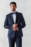 Wedding Suits for Men Navy Blue Tuxedo Prom Bespoke Wear Gift For Him