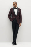 Men Tuxedo Wine Suit Wine Suit For Wine Elegant Wedding Suit DaVanchy