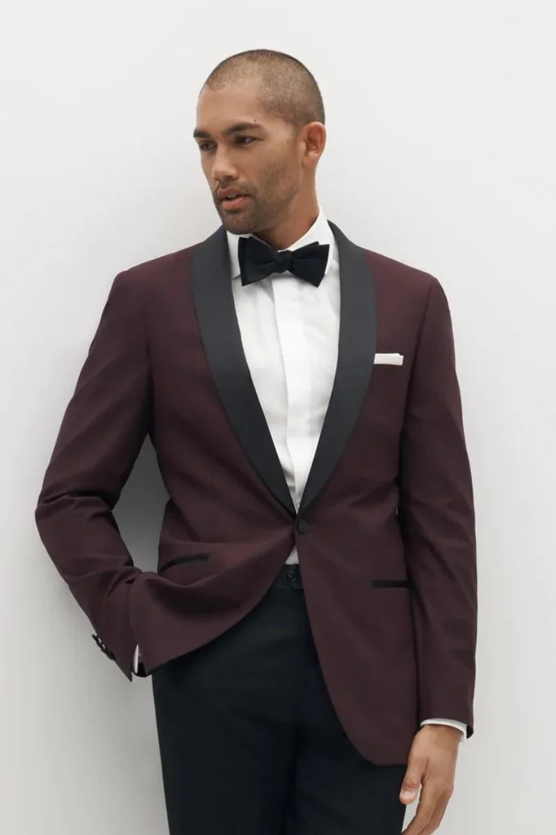 Men Tuxedo Wine Suit Wine Suit For Wine Elegant Wedding Suit DaVanchy