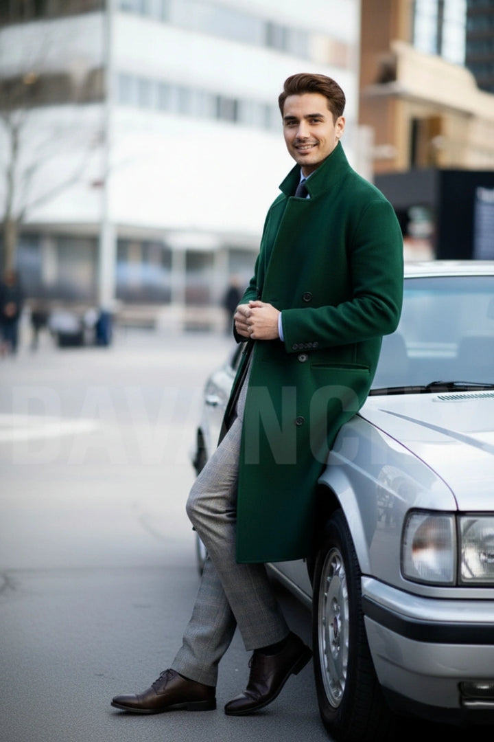 Men Wool Classic Formal Wear Overcoat-Side