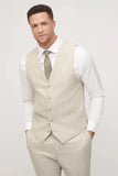 Men Waist Coat Set Beige Groomsmen Wear Classic Outfit Him DaVanchy