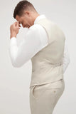 Men Waist Coat Set Beige Groomsmen Wear Classic Outfit Him DaVanchy