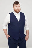 Navy Blue Waist Coat with Pant Set Groomsmen Wear For Him