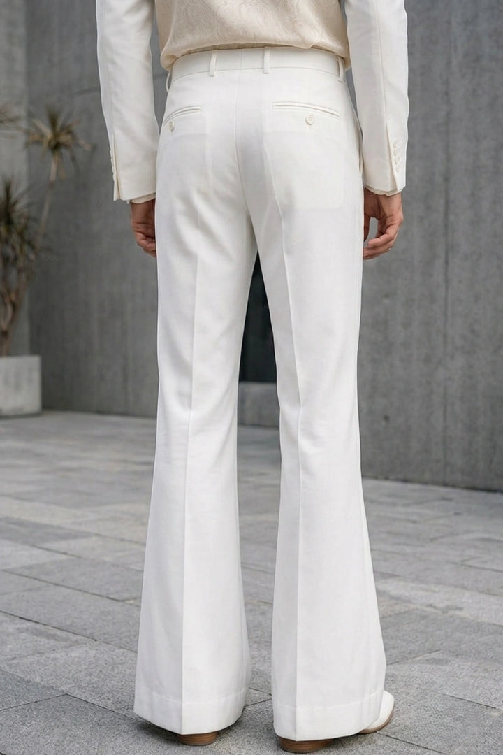 Men White Flared Pants