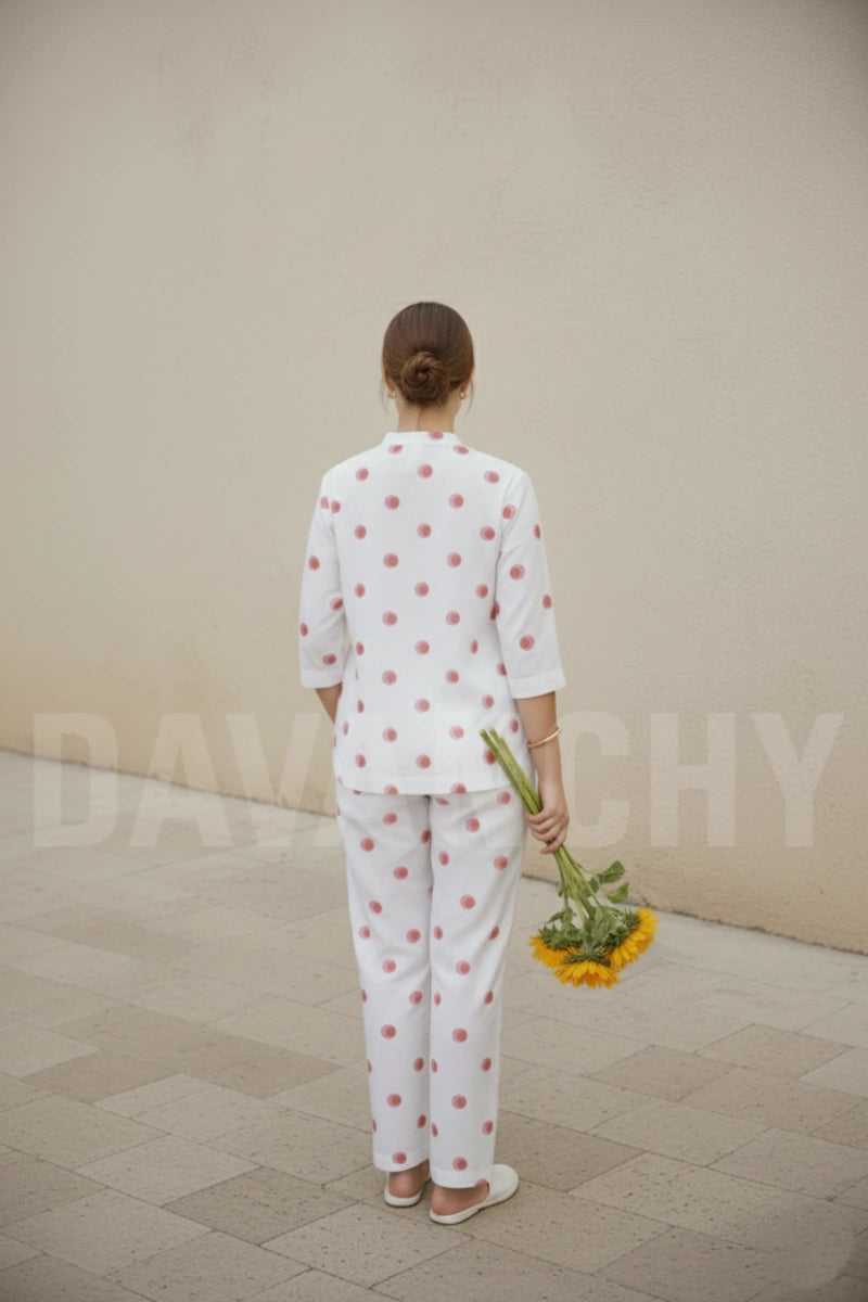 Stylish women’s polka co-ord outfit-Back