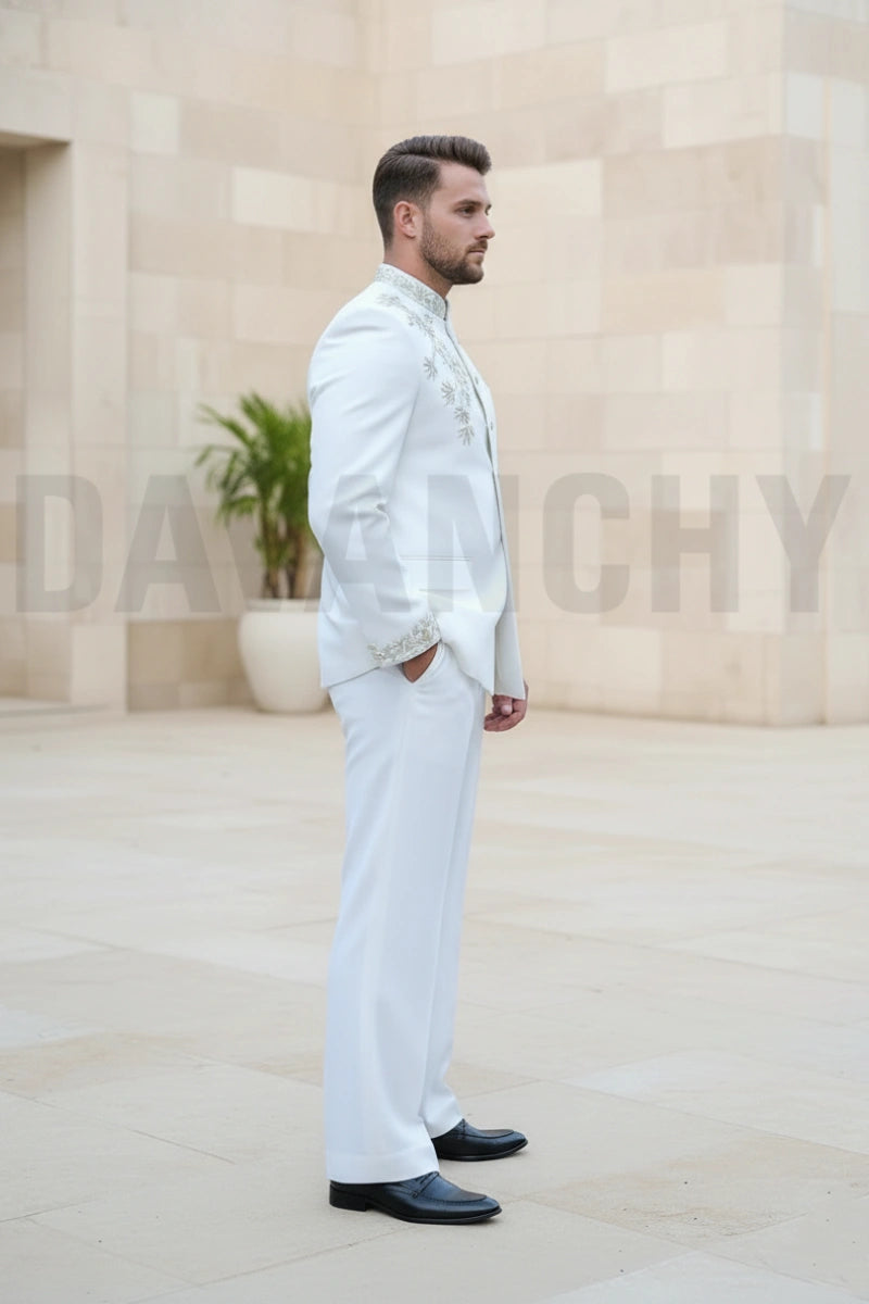 Luxury two piece ethnic wear bandhgala suit-Side