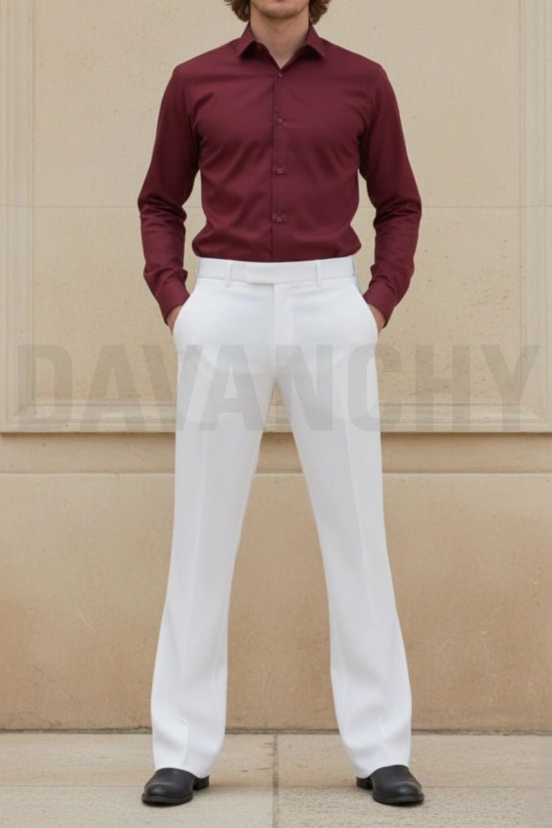 Men white formal pants-Front