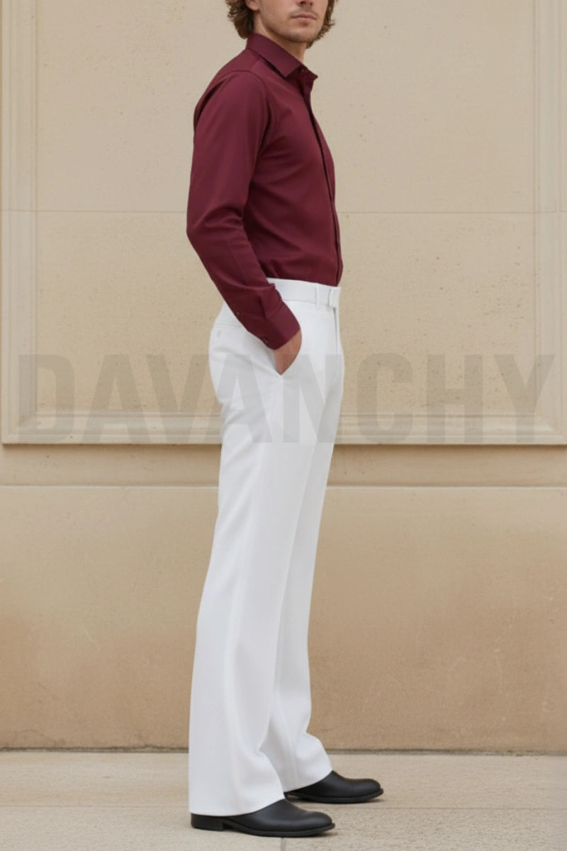 White bootcut trousers men-Side