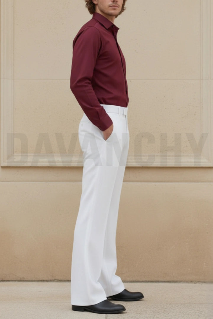White bootcut trousers men-Side