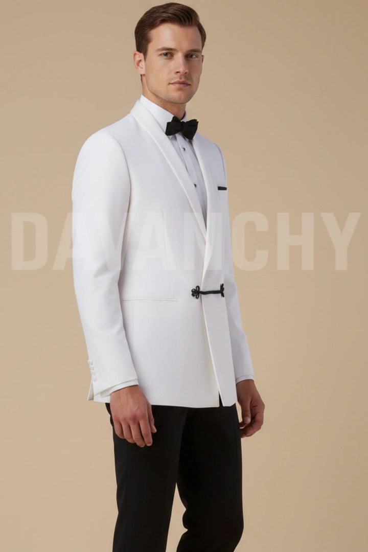 White suit men wedding-Side