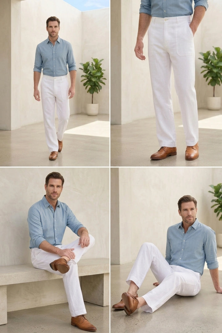 White Linen Trouser for Men&