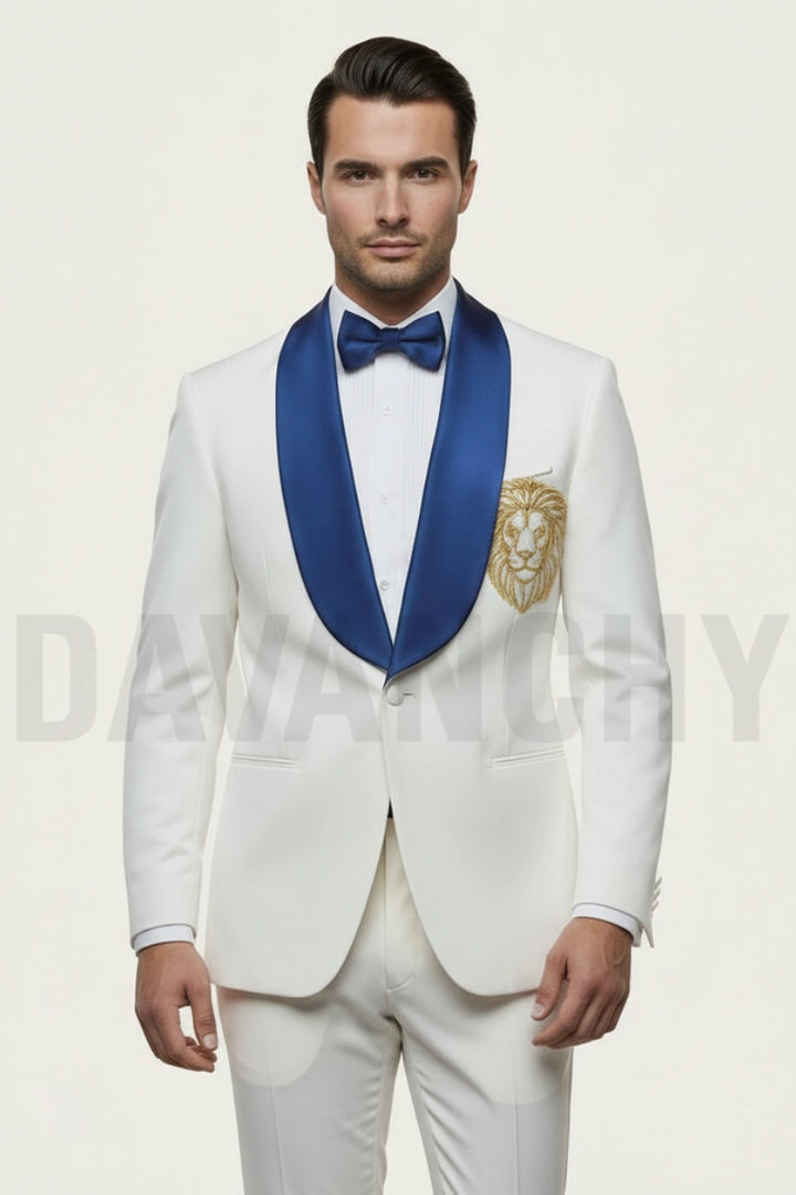 Men White Two Piece Party Wear Tuxedo Suit – Custom Made Bespoke Outfit for Wedding