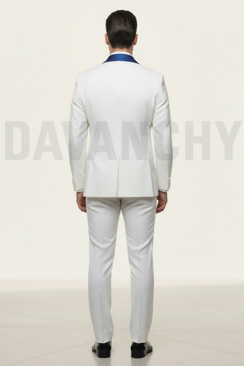 Men White Two Piece Party Wear Tuxedo Suit – Custom Made Bespoke Outfit for Wedding