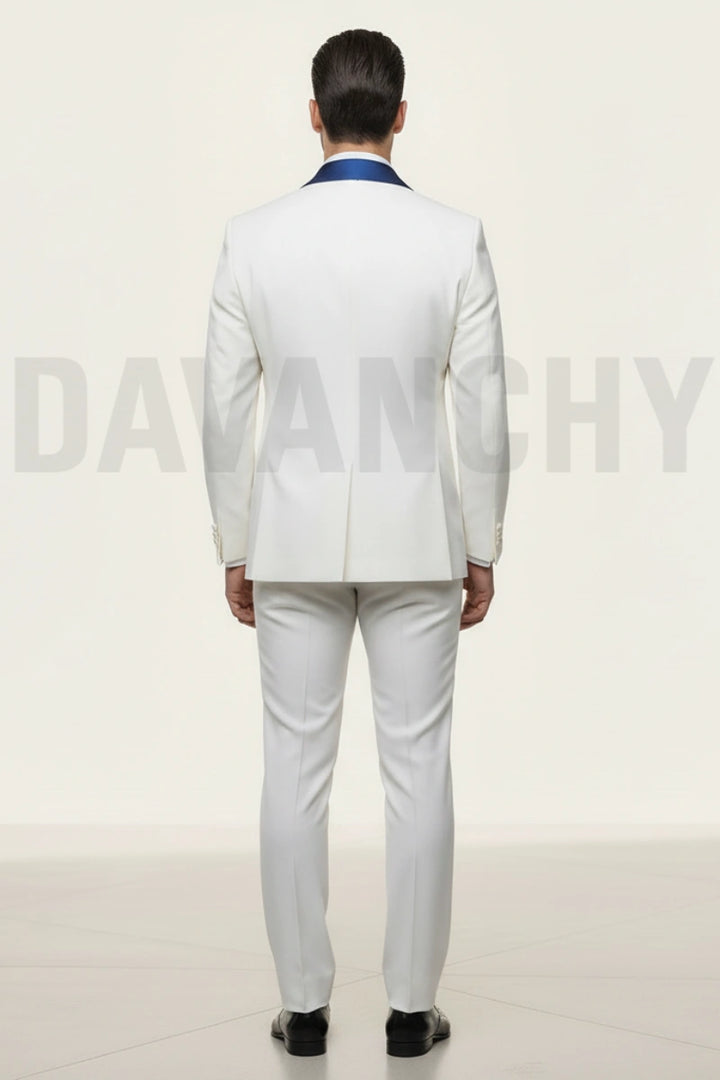 Men White Two Piece Party Wear Tuxedo Suit – Custom Made Bespoke Outfit for Wedding