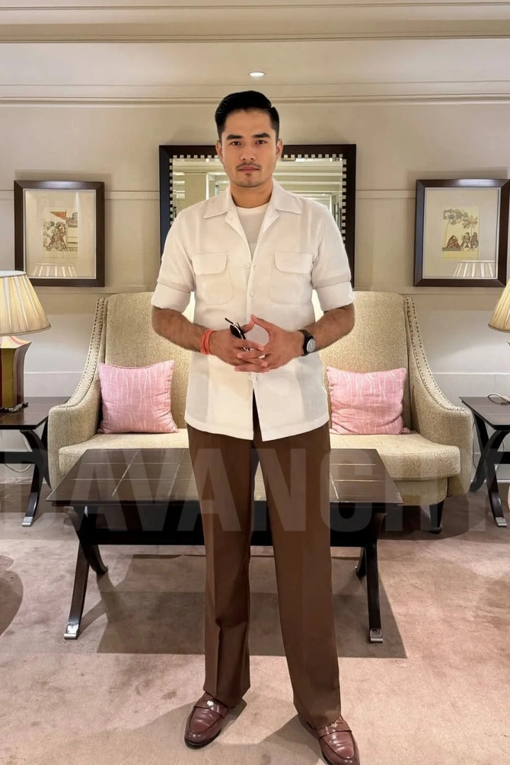 Men’s White Safari Shirt Premium