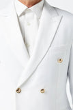 Men Double Breasted Suit Wedding Suit Party Wear White Suit DaVanchy 