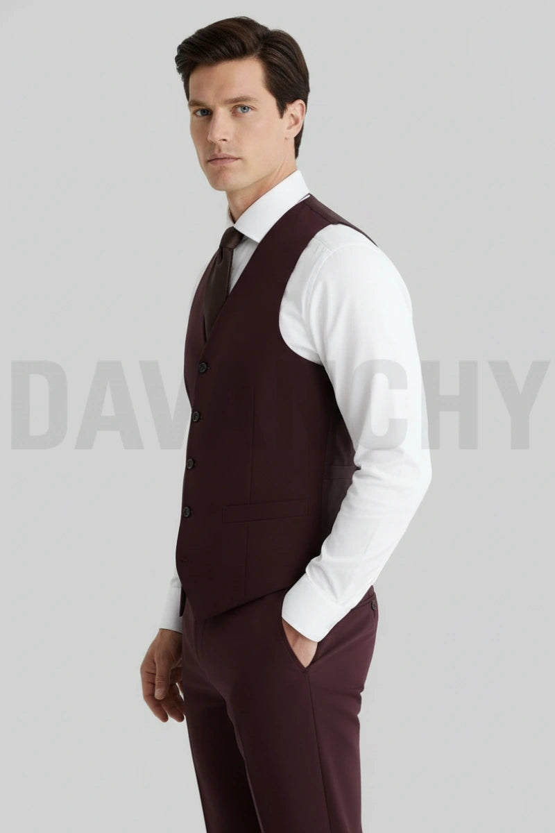 Slim fit men suit vest for elegant look-Side